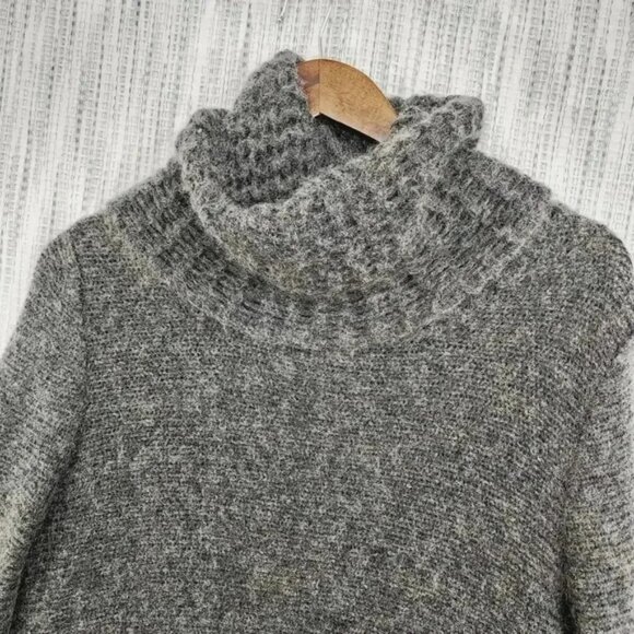 Eileen Fisher Wool Mohair Blend Cowl neck Pullover Sweater Women's L Gray - Picture 8 of 9